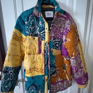 BDG Urban Outfitters Women’s Size Large paisley print puffer coat